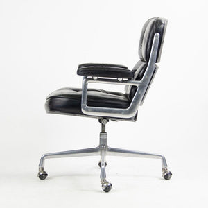 SOLD 1970s Time Life Executive Desk Chair by Charles and Ray Eames for Herman Miller in Black Leather