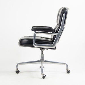 1970s Time Life Executive Desk Chair by Charles and Ray Eames for Herman Miller in Black Leather