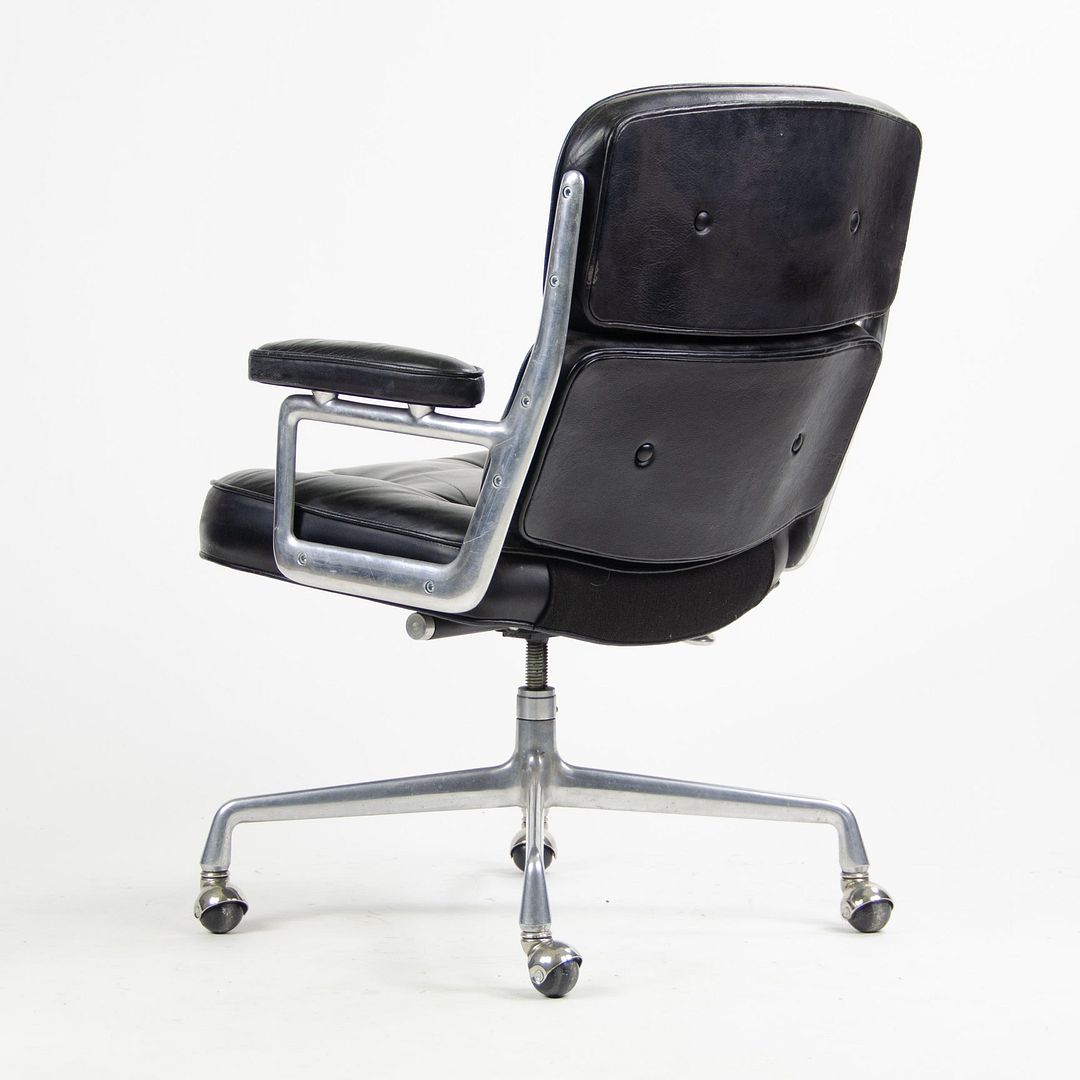 SOLD 1970s Time Life Executive Desk Chair by Charles and Ray Eames for Herman Miller in Black Leather