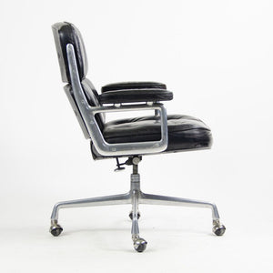 SOLD 1970s Time Life Executive Desk Chair by Charles and Ray Eames for Herman Miller in Black Leather