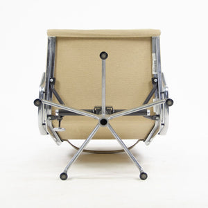 2007 Eames Soft Pad Lounge Chair, Model EA438 by Ray and Charles Eames for Herman Miller in Yellow / Tan Fabric
