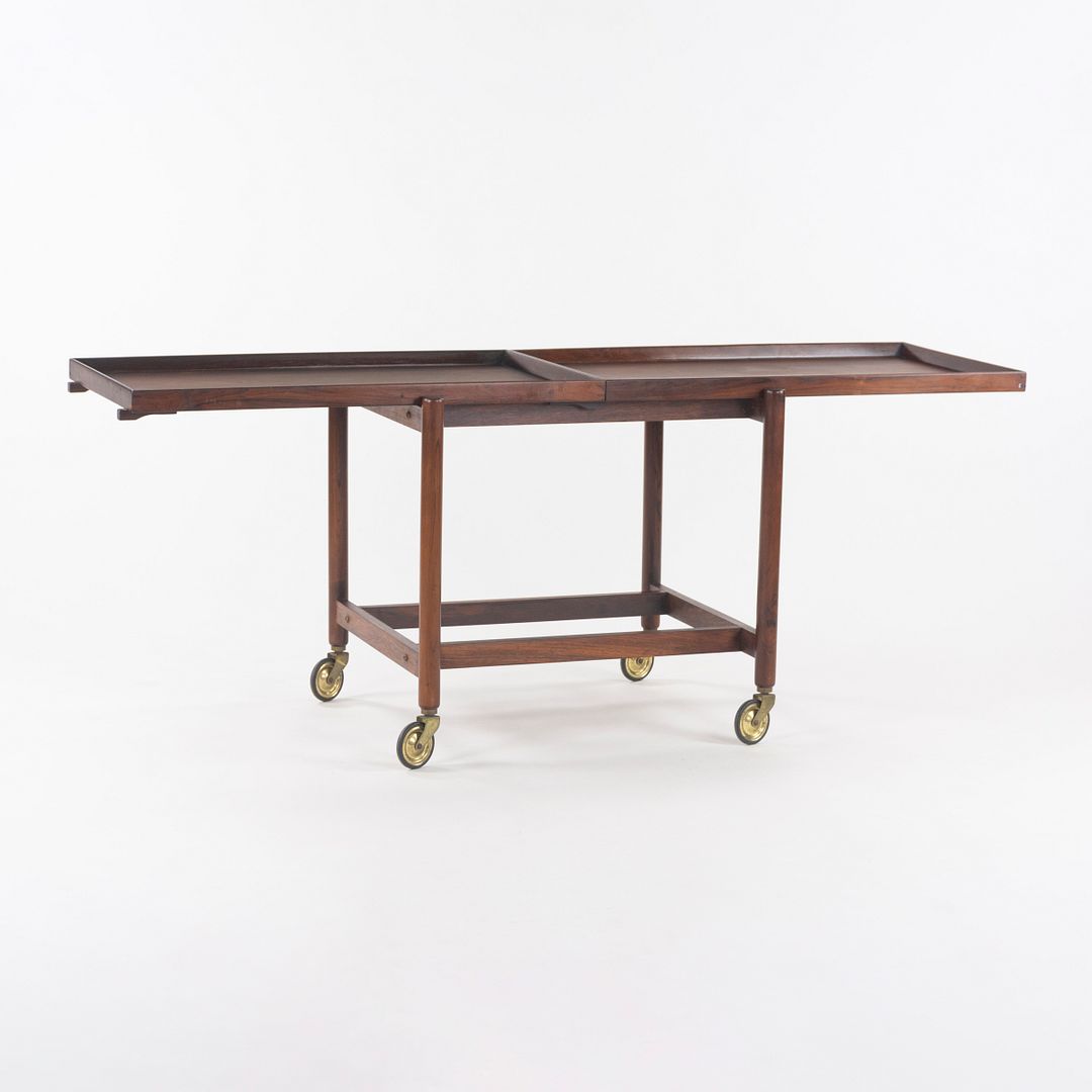 1960s Poul Hundevad Designed Danish Modern Two-Tiered Rosewood Serving Bar Cart