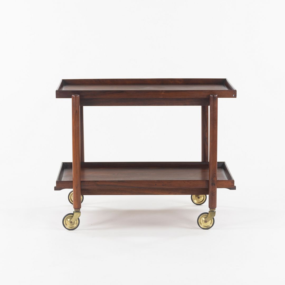 1960s Poul Hundevad Designed Danish Modern Two-Tiered Rosewood Serving Bar Cart