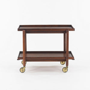 1960s Poul Hundevad Designed Danish Modern Two-Tiered Rosewood Serving Bar Cart