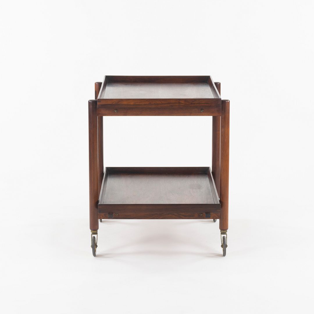 1960s Poul Hundevad Designed Danish Modern Two-Tiered Rosewood Serving Bar Cart