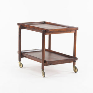 1960s Poul Hundevad Designed Danish Modern Two-Tiered Rosewood Serving Bar Cart