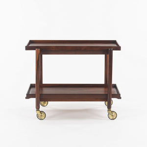 1960s Poul Hundevad Designed Danish Modern Two-Tiered Rosewood Serving Bar Cart