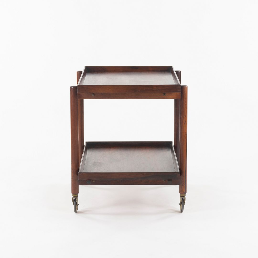 1960s Poul Hundevad Designed Danish Modern Two-Tiered Rosewood Serving Bar Cart