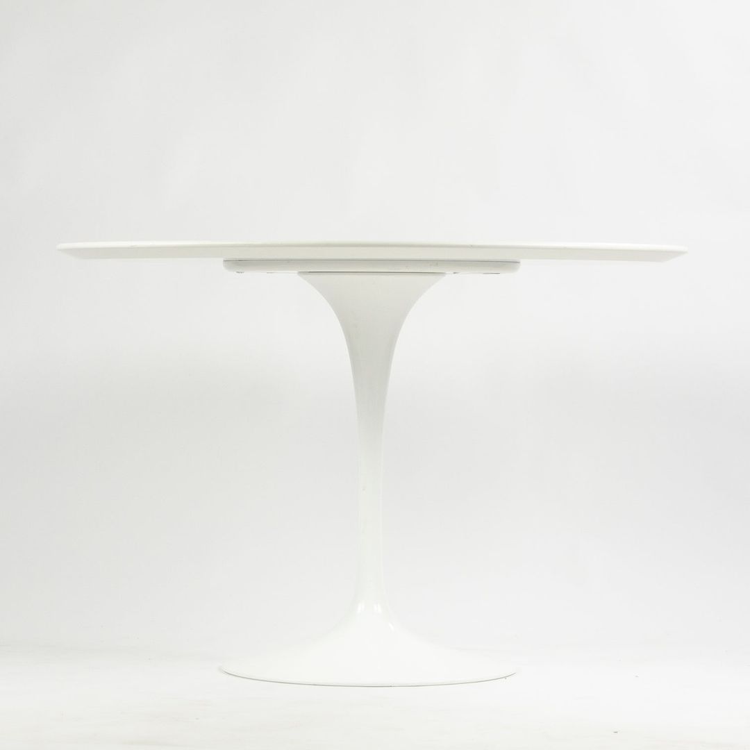 SOLD 2023 Saarinen Tulip Dining Table, Model 173F by Eero Saarinen for Knoll in White Laminate, 42 inch Round Top