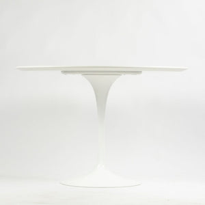 SOLD 2023 Saarinen Tulip Dining Table, Model 173F by Eero Saarinen for Knoll in White Laminate, 42 inch Round Top