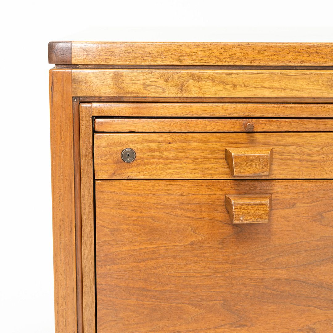 SOLD 1960s Risom Double Pedestal Executive Desk by Jens Risom for Jens Risom Designs in Walnut