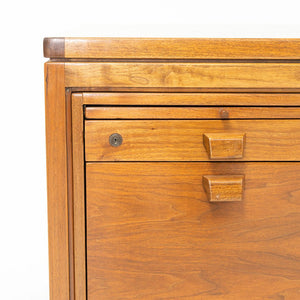 SOLD 1960s Risom Double Pedestal Executive Desk by Jens Risom for Jens Risom Designs in Walnut