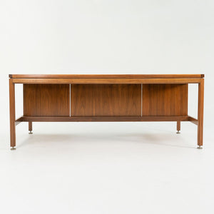 SOLD 1960s Risom Double Pedestal Executive Desk by Jens Risom for Jens Risom Designs in Walnut