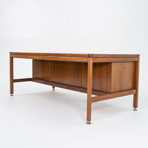 SOLD 1960s Risom Double Pedestal Executive Desk by Jens Risom for Jens Risom Designs in Walnut