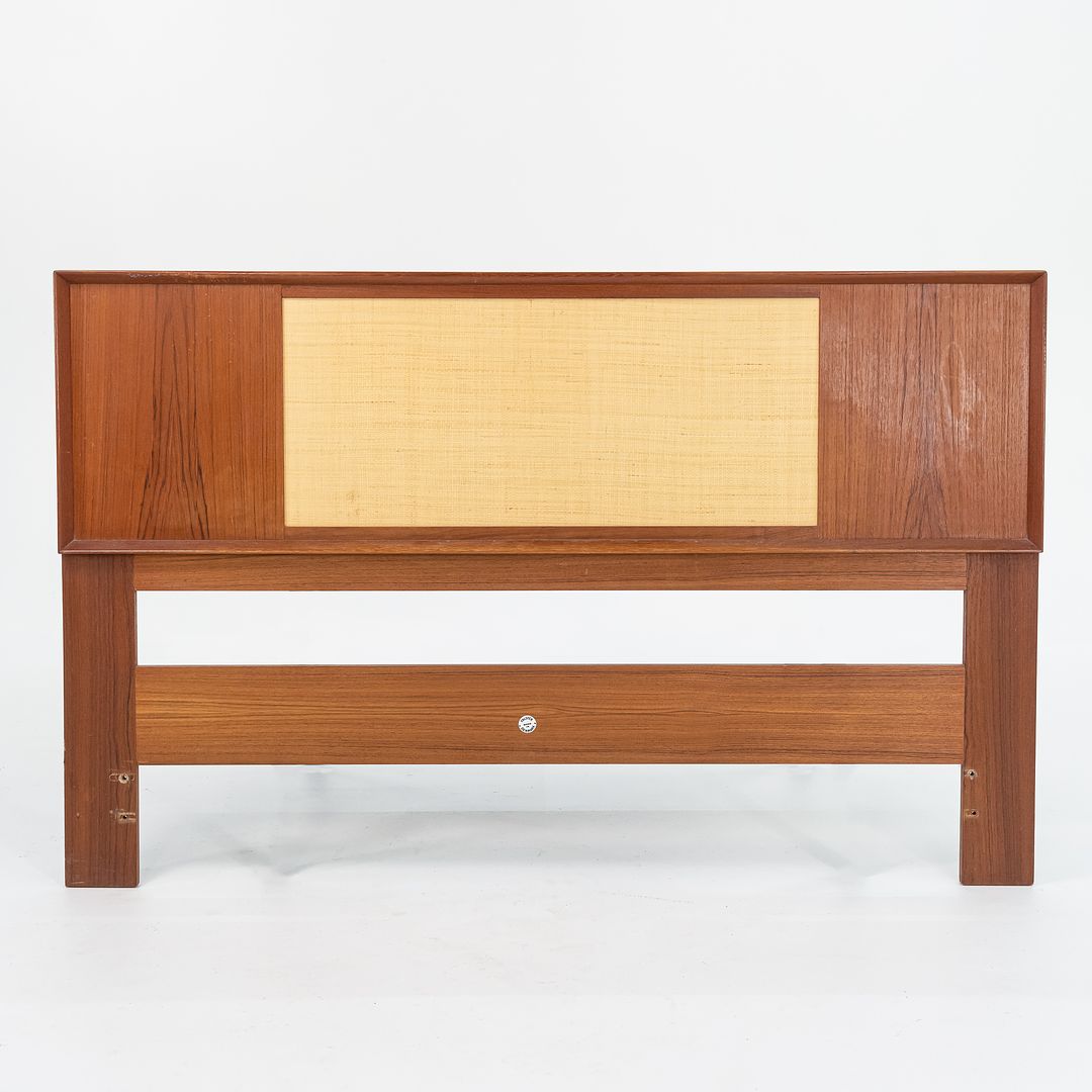 1960s Teak and Cane Reversible Full Size Headboard by Arne Wahl Iversen for Falster Mobelfabrik