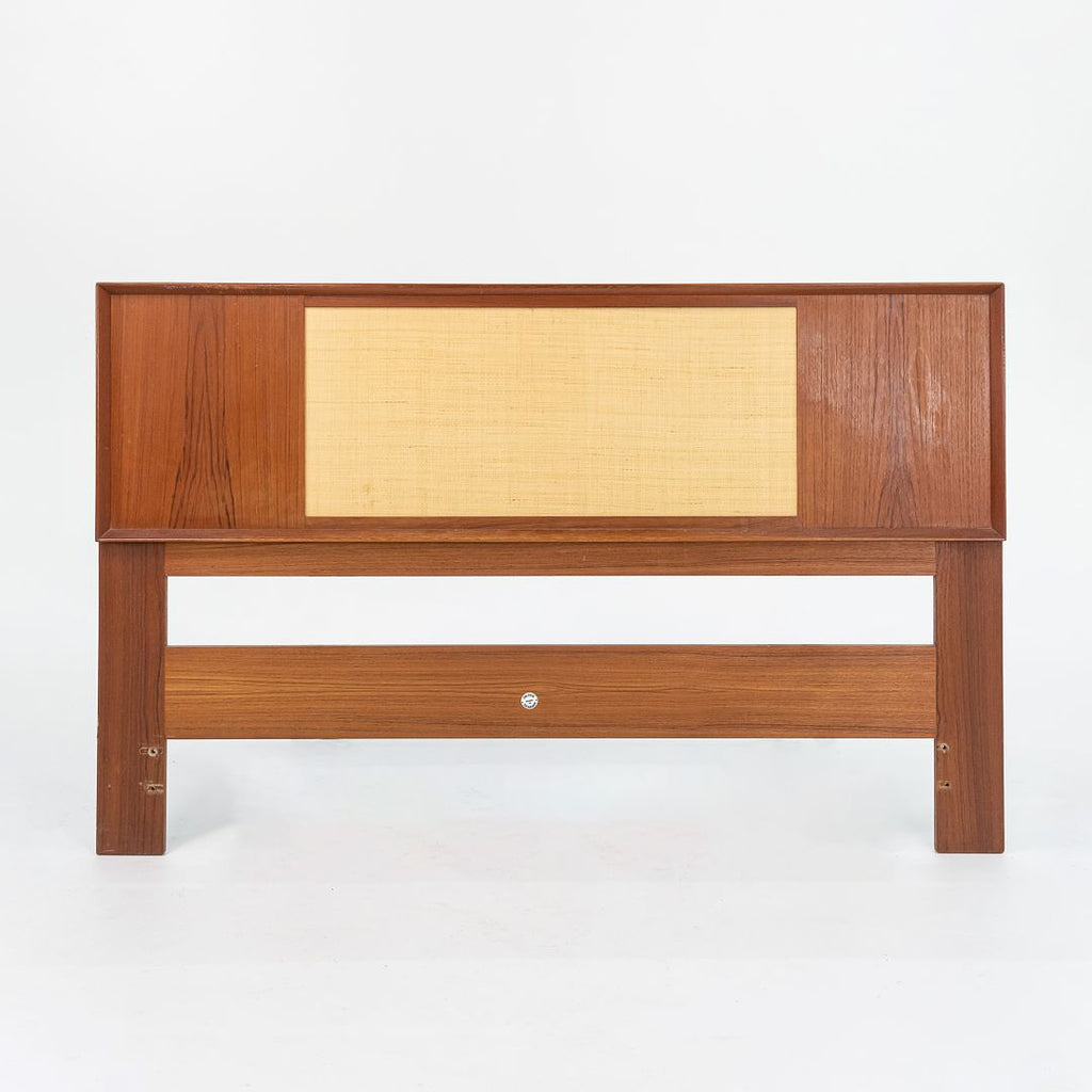 1960s Teak and Cane Reversible Full Size Headboard by Arne Wahl Iversen for Falster Mobelfabrik