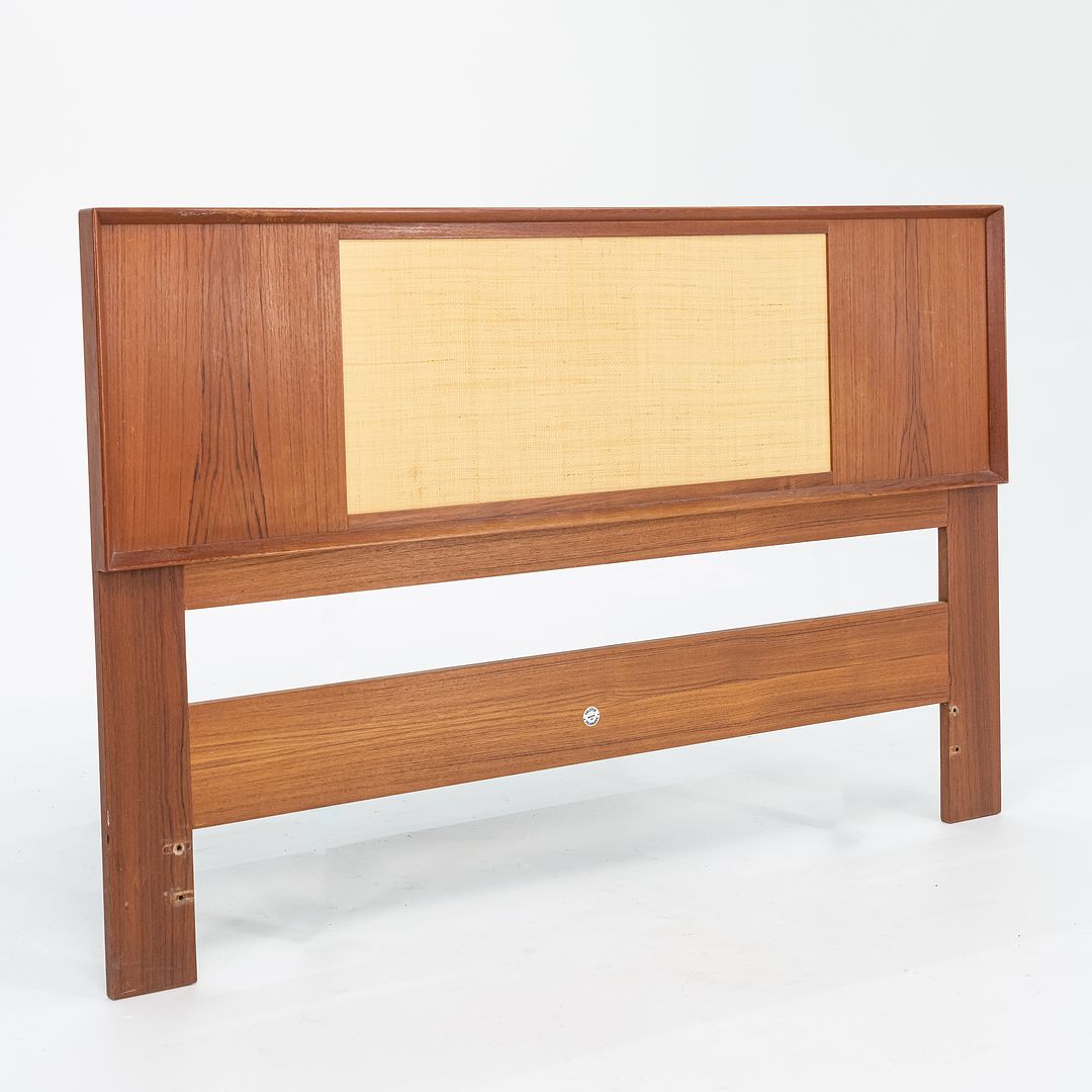 1960s Teak and Cane Reversible Full Size Headboard by Arne Wahl Iversen for Falster Mobelfabrik