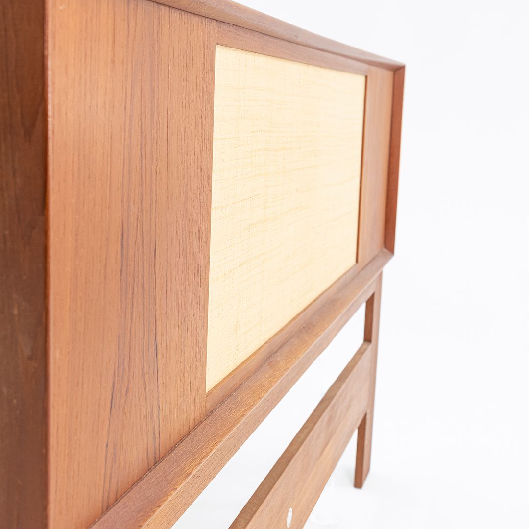 1960s Teak and Cane Reversible Full Size Headboard by Arne Wahl Iversen for Falster Mobelfabrik