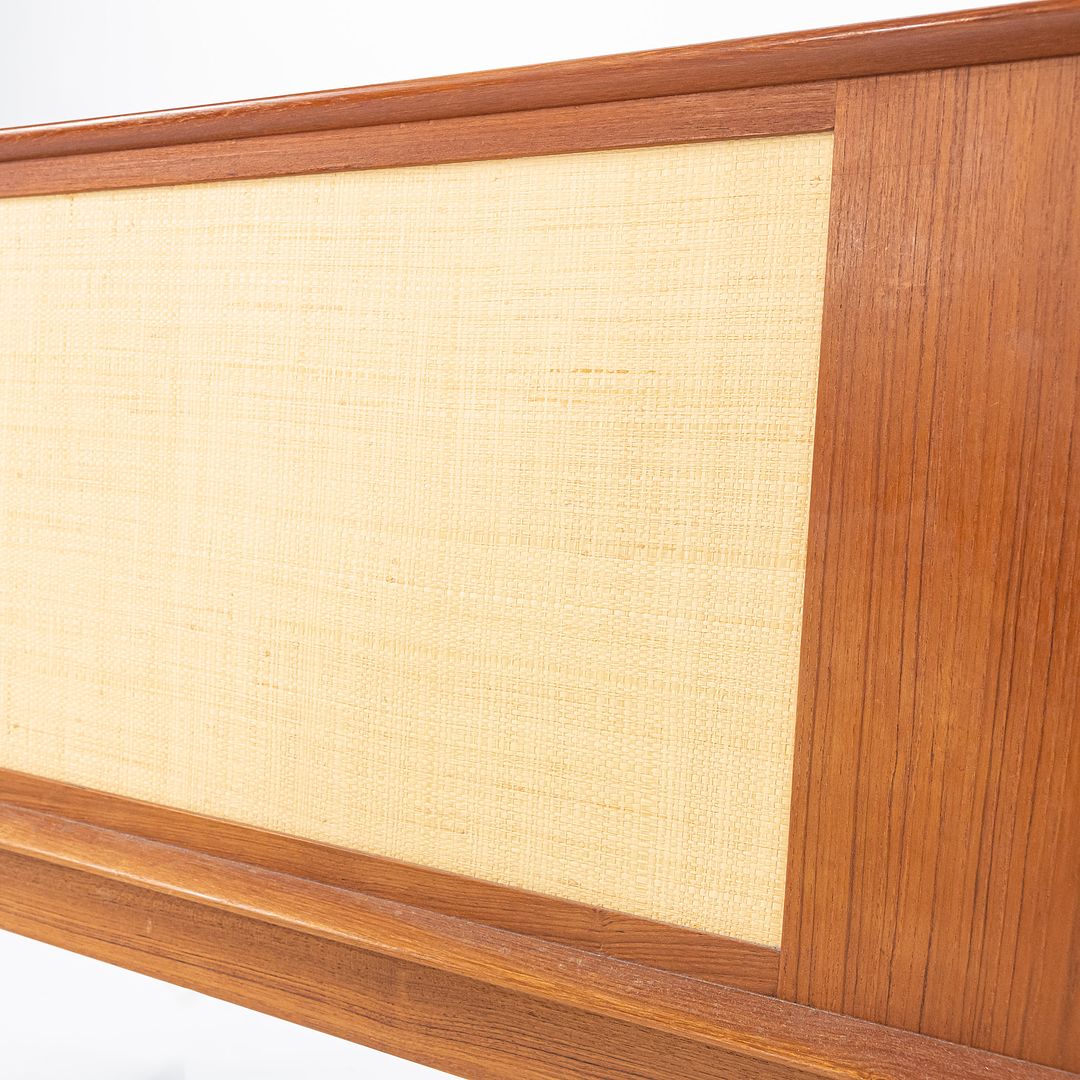 1960s Teak and Cane Reversible Full Size Headboard by Arne Wahl Iversen for Falster Mobelfabrik