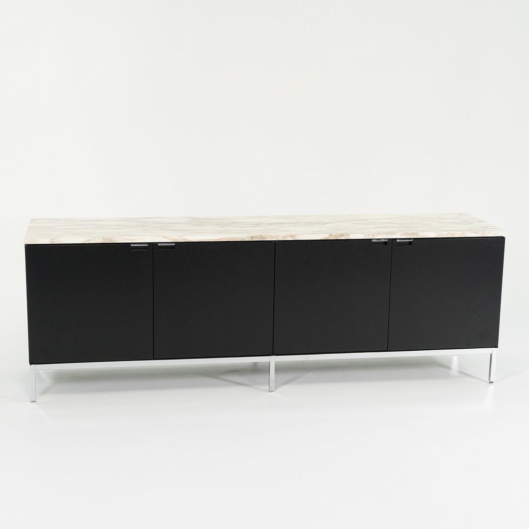 SOLD 2006 4-Position Credenza Cabinet, Model 2544 by Florence Knoll in Ebonized Oak and Calacatta Marble