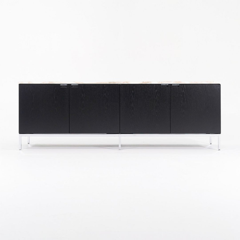 SOLD 2006 4-Position Credenza Cabinet, Model 2544 by Florence Knoll in Ebonized Oak and Calacatta Marble