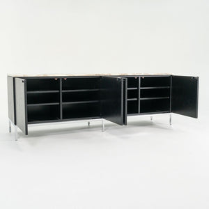 SOLD 2006 4-Position Credenza Cabinet, Model 2544 by Florence Knoll in Ebonized Oak and Calacatta Marble