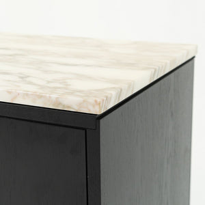 SOLD 2006 4-Position Credenza Cabinet, Model 2544 by Florence Knoll in Ebonized Oak and Calacatta Marble