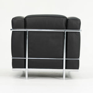 SOLD 2006 Cassina LC2 Petit Modèle Lounge Chair by Le Corbusier, Pierre Jeanneret, and Charlotte Perriand for Cassina in Black Leather