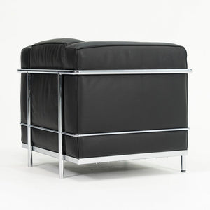 SOLD 2006 Cassina LC2 Petit Modèle Lounge Chair by Le Corbusier, Pierre Jeanneret, and Charlotte Perriand for Cassina in Black Leather