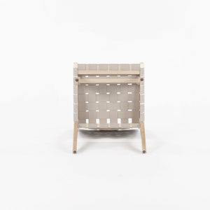 2020 Knoll Risom Side Chair in Lacquered Maple with Tan Straps, Model 666C-WB
