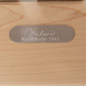 2020 Knoll Risom Side Chair in Lacquered Maple with Tan Straps, Model 666C-WB