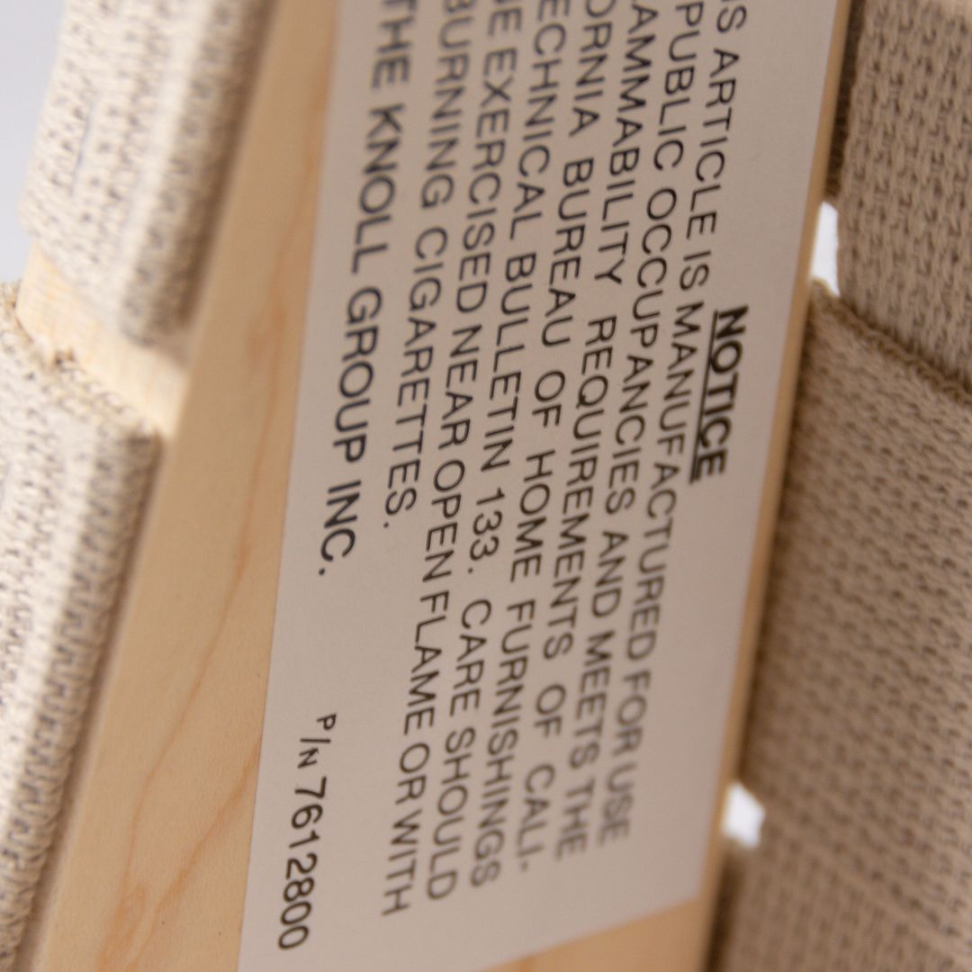 2020 Knoll Risom Side Chair in Lacquered Maple with Tan Straps, Model 666C-WB