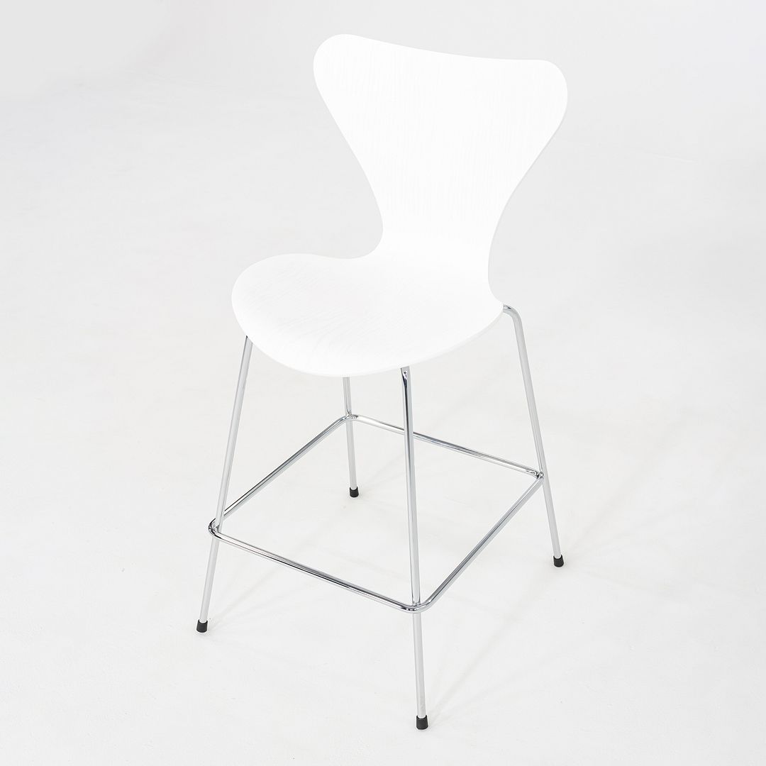 2024 Arne Jacobsen for Fritz Hansen Series 7 Counter Stool Painted Ash w/ Chrome