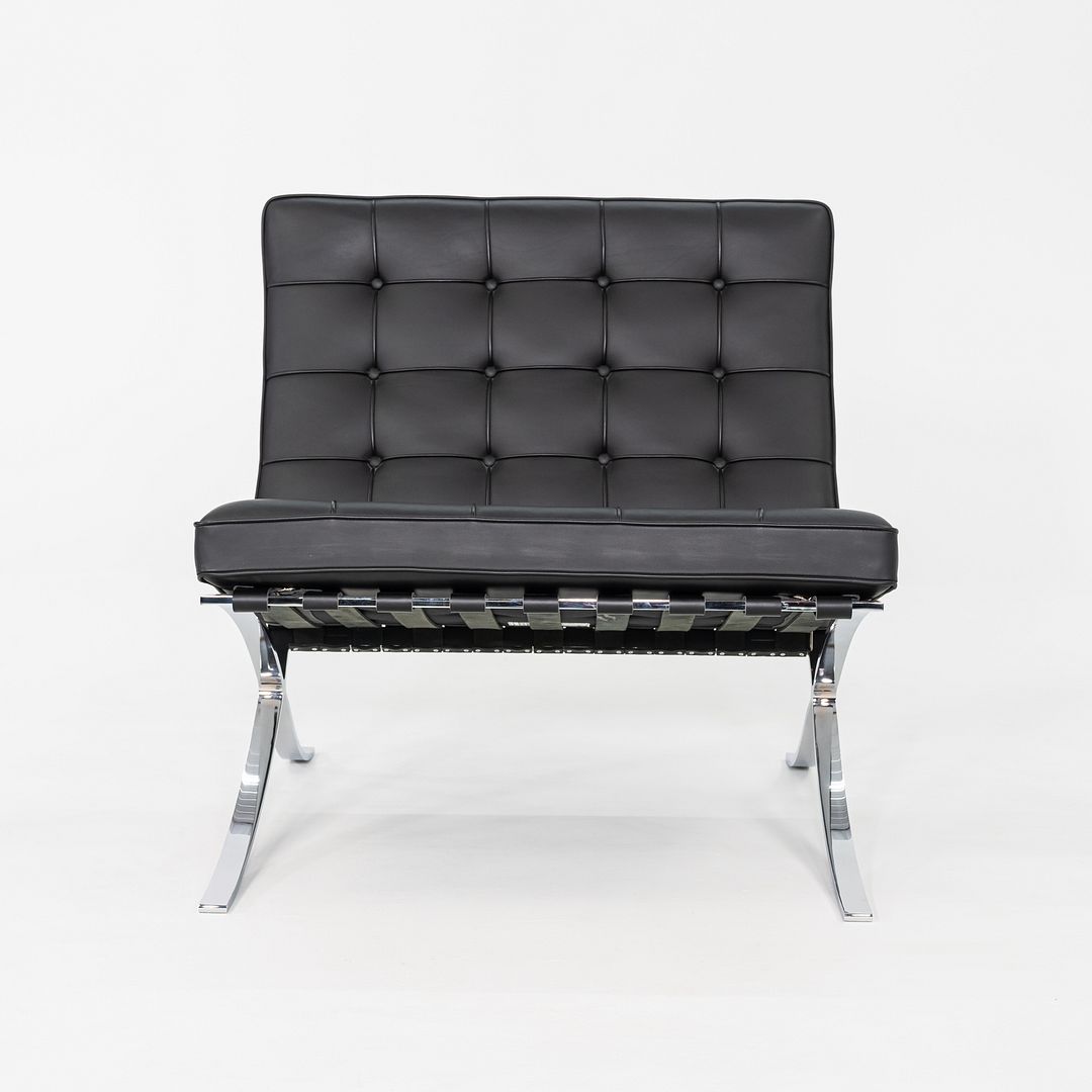 2010s Mies van der Rohe for Knoll Barcelona Lounge Chair with Ottoman / Stool
