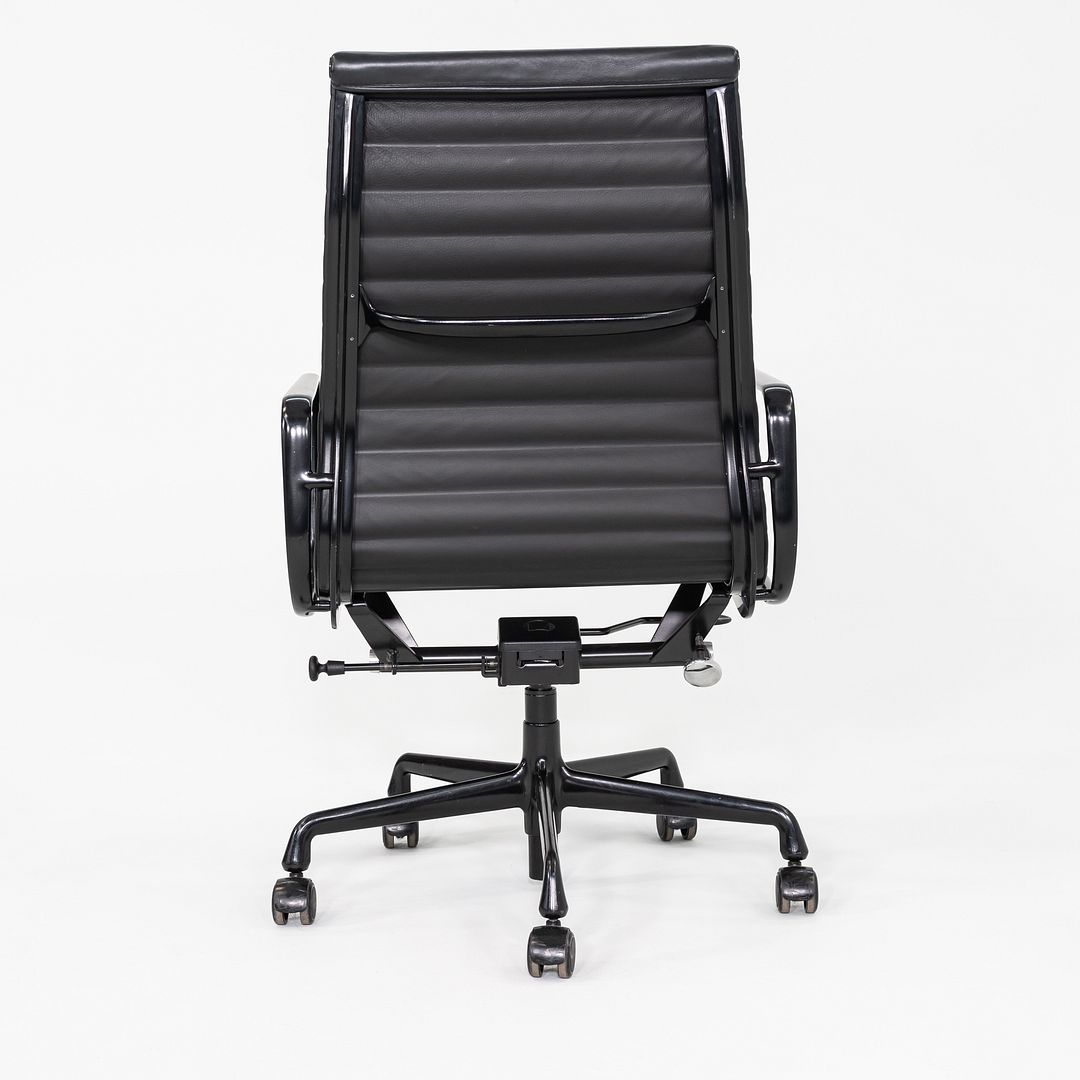 2017 Herman Miller Eames Aluminum Group Executive Desk Chair in Black Leather
