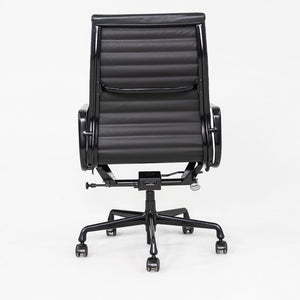 2017 Herman Miller Eames Aluminum Group Executive Desk Chair in Black Leather