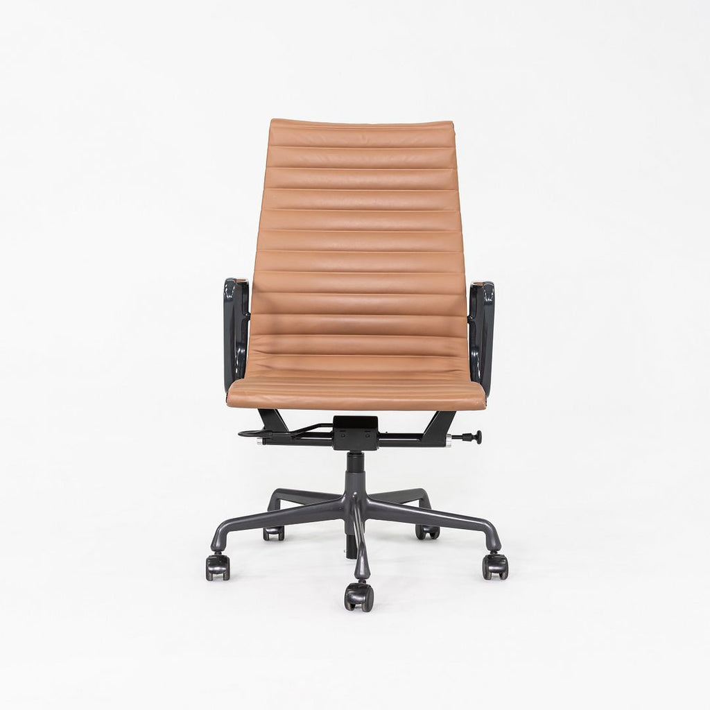 2019 Herman Miller Eames Aluminum Executive Desk Chair Brown Leather Upholstery