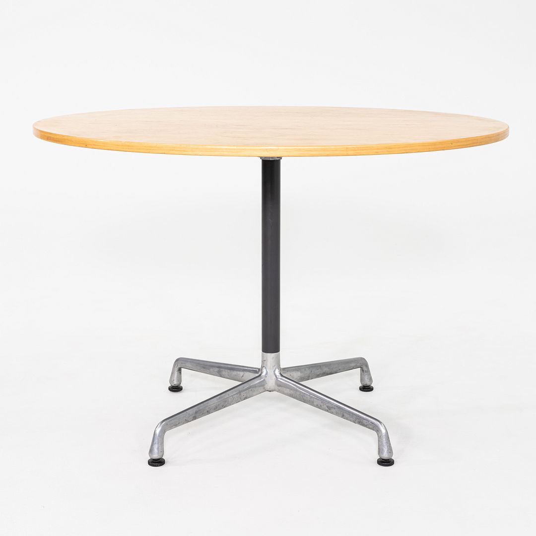1999 Herman Miller Eames Aluminum Group Cafe / Dining Table with Wood Top 42"