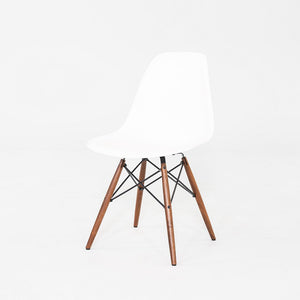 2021 Herman Miller Eames DSW Dining Side Chair in White w/ Walnut Base 12x Avail