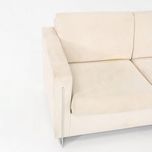 1990s John Nelson for Tuohy Furniture Three Seat Tuxedo Sofa 83" w/ White Fabric