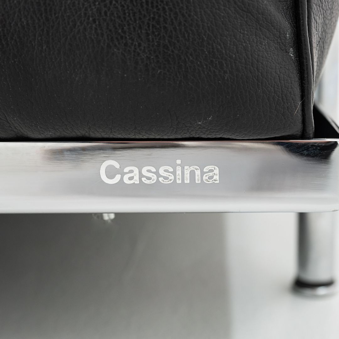 2010s Pair of Le Corbusier Jeanneret Perriand for Cassina LC3 Club Lounge Chair