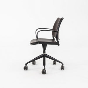 2010s Jesus Gasca for STUA Gas Desk Chair Brown Leather w/ Black Frame 6x Avail