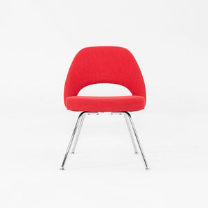 2019 Eero Saarinen for Knoll Armless Executive Dining Chair Red Fabric 4x Avail