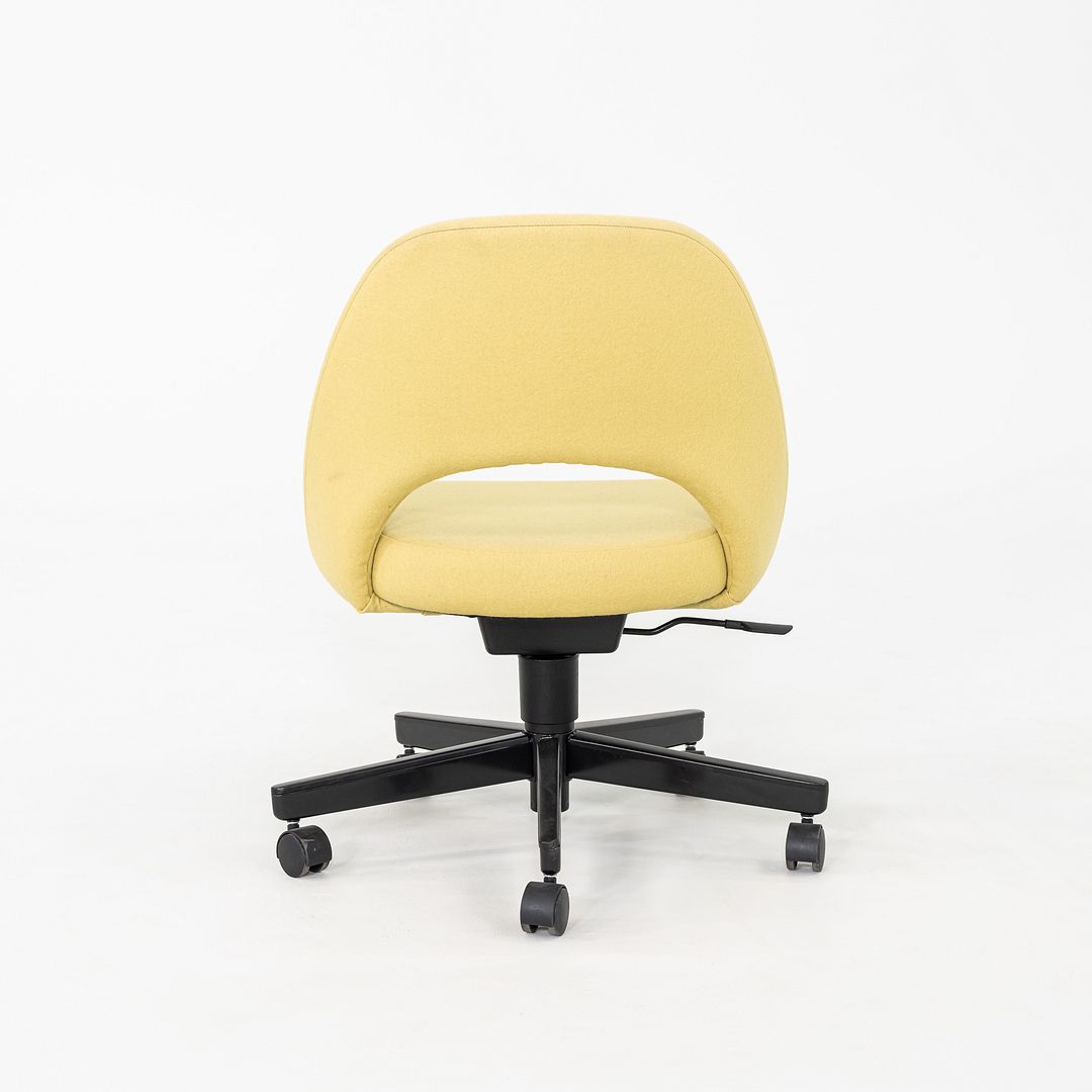 2017 Eero Saarinen for Knoll Executive Armless Desk Chair in Yellow Fabric with Pneumatic Base 6x Available