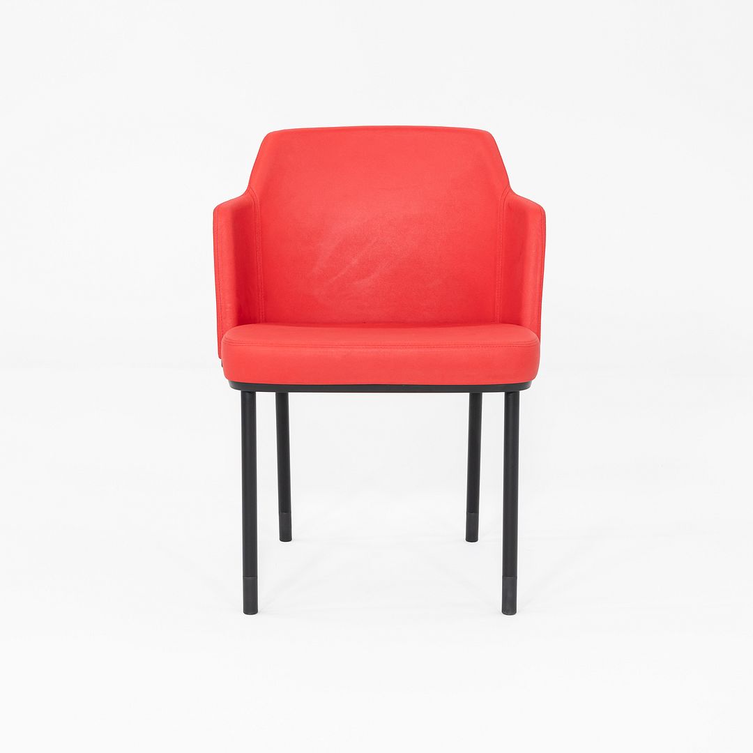 2015 Pair of Formway for Knoll Remix Dining Arm Chairs w/ Red Fabric Upholstery