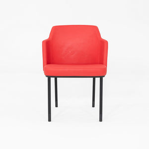 2015 Pair of Formway for Knoll Remix Dining Arm Chairs w/ Red Fabric Upholstery
