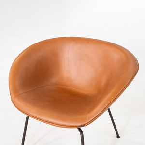 2018 Arne Jacobsen Pot Chair in Elegance Walnut Leather Steel Base Fritz Hansen