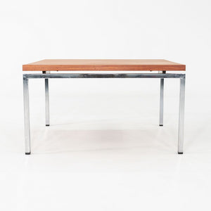1970s Danish Chromed Steel and Teak Coffee or End Table 33 x 33 x 19 inches
