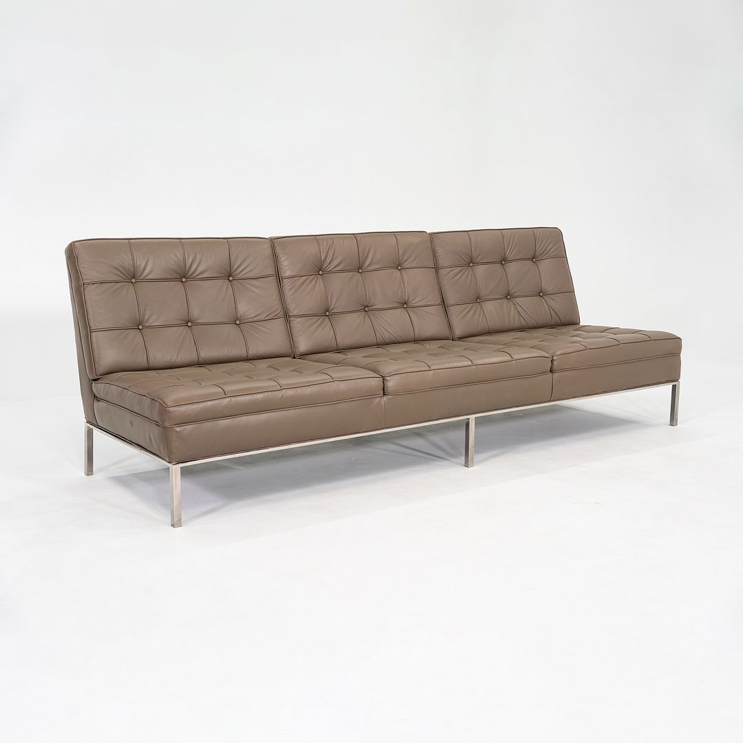 1960s Gordon Bunshaft and Davis Allen of SOM Three Seat Sofa in Brown Leather