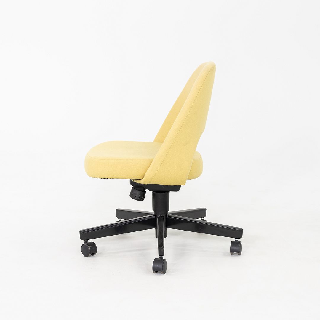 2017 Eero Saarinen for Knoll Executive Armless Desk Chair in Yellow Fabric with Pneumatic Base 6x Available